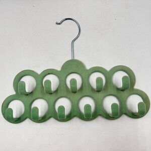 Velvet Scarf Organizer Hanger Green Closet Storage Holder for Scarves 11 Hooks